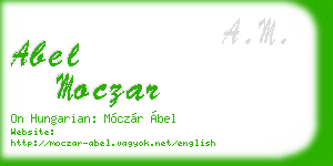 abel moczar business card